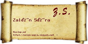 Zalán Sára névjegykártya
