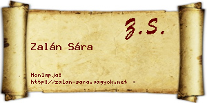 Zalán Sára névjegykártya